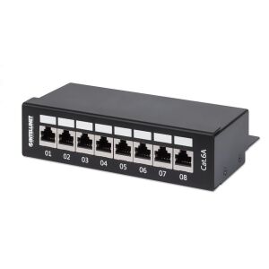 Panou de patch-uri Cat6A Intellinet cu 8 porturi, ecranat FTP, negru, desktop 143399418 - Intellinet