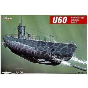Tengeralattjáró modell, Mirage "U60" U-BOOT, műanyag, 1:400, Többszínű