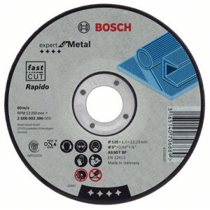 Disc taiere metal Bosch 2608600219, 125 mm diametru, 1.6 mm grosime 132661213 - Accesorii pentru unelte