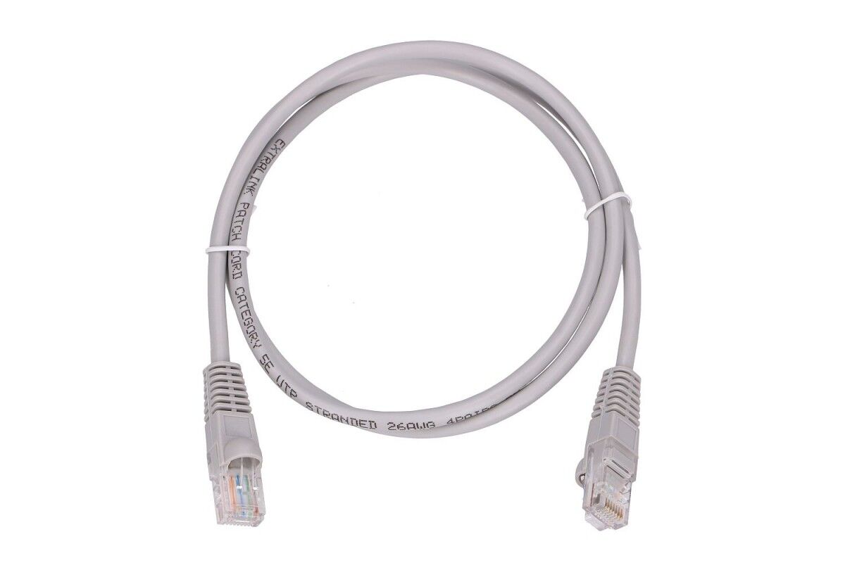 EXTRALINK LAN-Patchkabel CAT.5E UTP 2m Kabel reines Kupfer grau