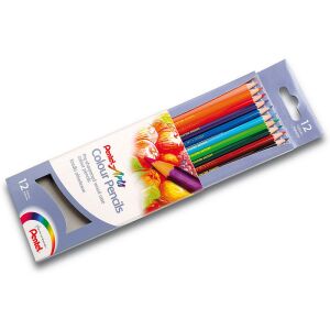 Pentel Arts 12 Farbstifte Set, Vorgespitzte Holzgehäuse - Pentel