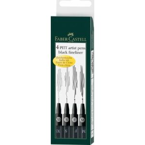Pitt Artist Pen Faber-Castell (set F, M, S, XS/ 4 buc) 132666892 - Pixuri