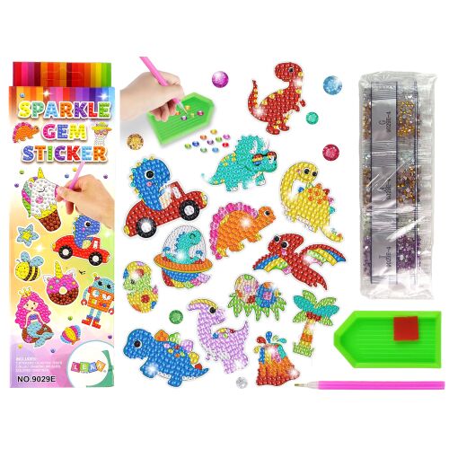 Sada diamantových výšiviek s mozaikou dinosaurov