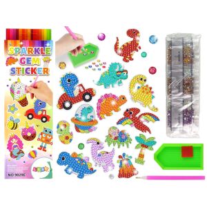Set de autocolante pentru broderie cu diamante, mozaic cu dinozauri