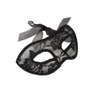 Schwarze Spitzen-Augenmaske mit Schleifenband - Kleidung für Frauen
