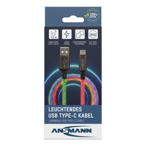 Ansmann Kabel USB-A/USB-C z oświetleniem LED 100cm 1700-0158 132674483 - Kabel USB