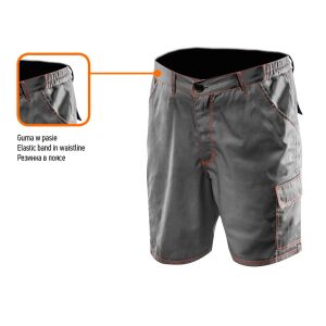 Krótkie spodenki robocze NEO Tools BASIC szare z gumką w pasie - NEO Tools