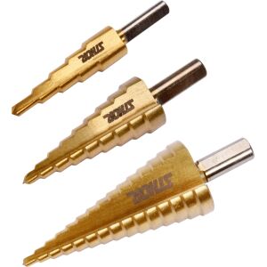 Zestaw wierteł stopniowych STHOR 22616, HSS powlekane tytanem, Widok pod kątem - Wiertło