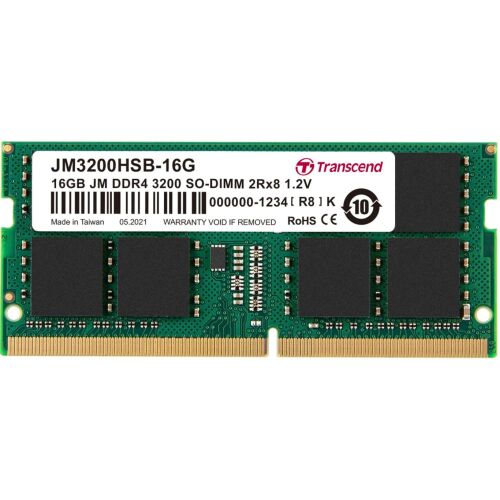 TRANSCEND 16GB JM DDR4 3200MHz SO-DIMM 2Rx8 1Gx8 CL22 1.2V 138858257