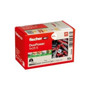 Dübel DUOPOWER 5x25 S LD (pokolgrau/rot, 50 Stück, Schraube-val)