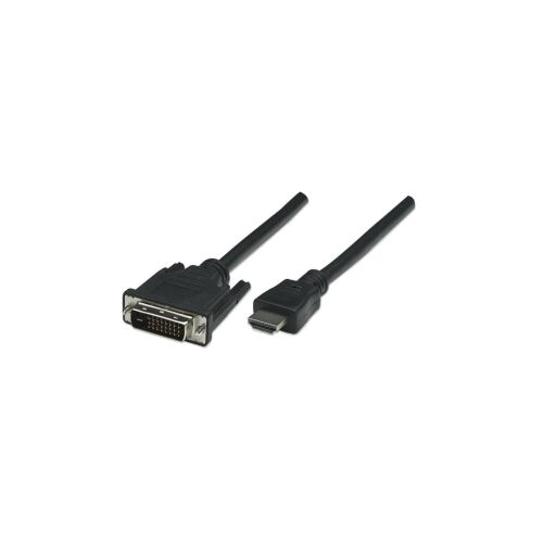 Techly HDMI - DVI-D kábel, 1.8m, fekete, HDMI eszközök csatlakoztatása DVI-D kijelzőkhöz
