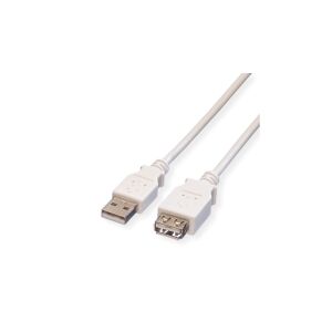 Cablu prelungitor VALUE USB 2.0 A Masculin la Feminin 3m - Alb - Cabluri de date