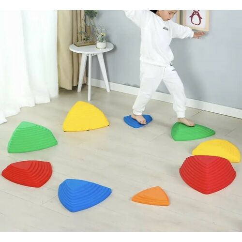 11 bucăți Pietre de echilibru Gonge Poteca senzorială pietre de râu pentru antrenamentul echilibrului podelei, joc de lavă 11 elemente colorate