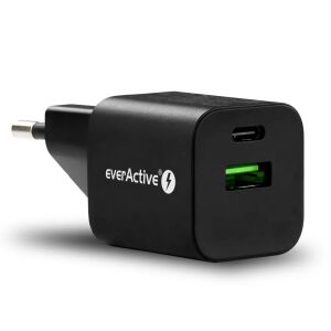 EverActive GaN SC-390QB AC-Ladegerät mit USB-Anschluss QC3.0 und USB-C PD PPS 30W 132707471 - EverActive