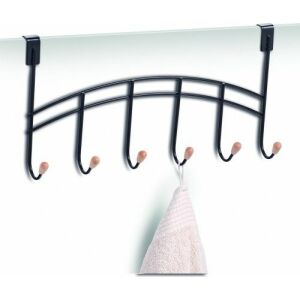 Zeller akasztó 6 fém/fa kampóval, fekete 132717357 - Fogas