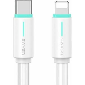 Cablu USAMS USB-C la Lightning 1m Alb, Cablu de încărcare seria YU - USAMS Cabluri USB