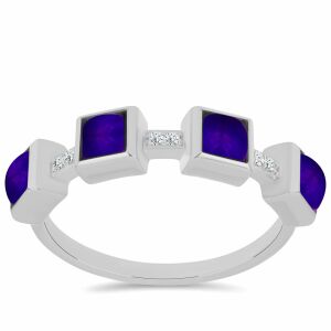 Ezüst Gyűrű Bíbor Jádéval és Fehér Topázzal, Y59752/57 132721410 - Nőknek