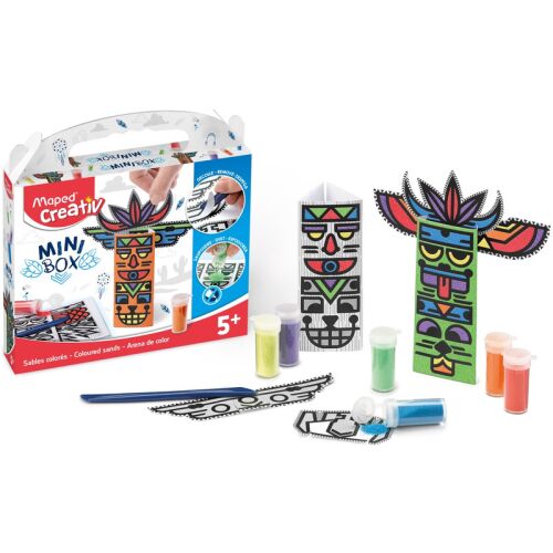 Set de artă cu nisip Maped Creativ Mini Box Totem, jucărie creativă pentru copii