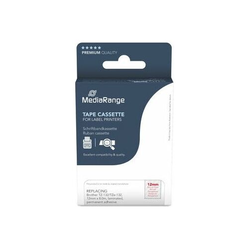 Taśma MediaRange. Brother TZ-132/TZe-132 12 mm 8 m czerwony 132722744