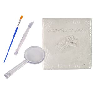 Nástroje pre vykopávkovú súpravu Brachiosaurus: štetec, dláto, lupa a svietiaca tehla v tme - Vedecké a objaviteľské hry