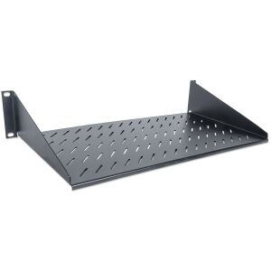 Raft Intellinet 2U 250mm rack 19" 2 puncte de prindere, perforat, negru 132727042 - Intellinet Accesorii pentru dulapuri Rack