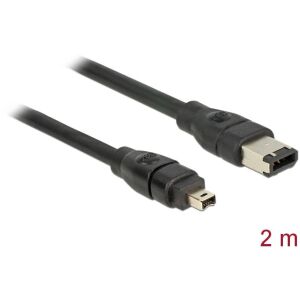 DeLock FireWire 6p/4p Kábel 2m Fekete, Kábel 132735008 - Firewire kábel