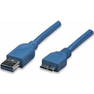Kabel USB Techly USB 3.0 A-MicroB M/M 2m, niebieski 132736170 - Kabel USB