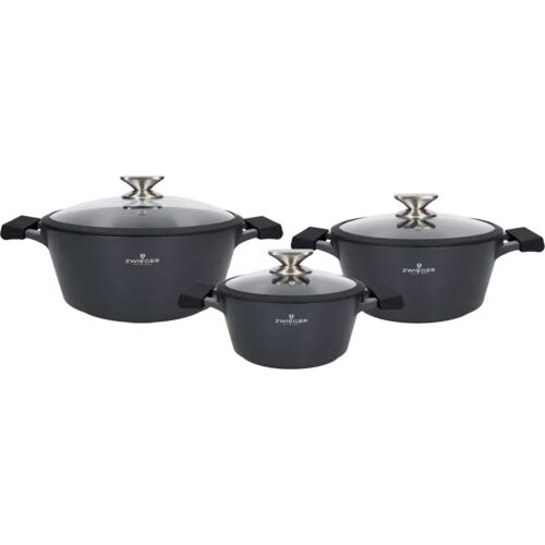 Zwieger Black Stone 6 darabos gránit bevonatú edénykészlet