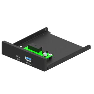 GEMBIRD Panel przedni PC wewnętrzny 3.5inch port USB 3.1 Typ-A + Typ-C czarny 132751722 - Gembird