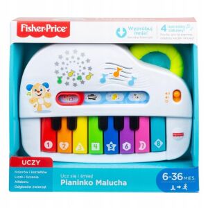 Fisher-Price Lernspaß Hündchens Klavier, Musikspielzeug für Babys und Kleinkinder, lehrt Farben, Zahlen, Formen und Tiergeräusche - Musikinstrumente zum Spielen