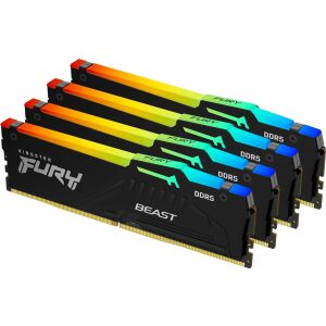 Zestaw pamięci RAM Kingston FURY Beast RGB DDR5 64GB 6000MHz CL40 (4x16GB) - Kingston