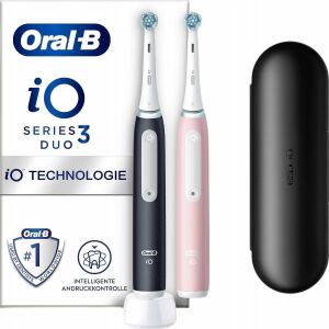 Oral-B iO Series 3N elektromos fogkefe, tok, fekete/fehér, 2 db