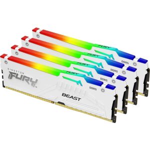 Kingston FURY Beast White RGB DDR5 64GB (4x16GB) 6000MHz CL40 Memória Kit - Kingston