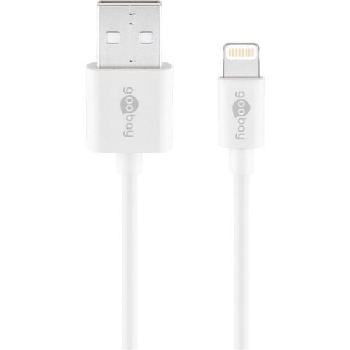 Goobay USB 2.0 A - Lightning MFI kábel, adat es toltes, 1m, fehér