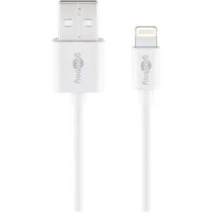 USB 2.0 Adapterkabel, USB-A Stecker > Lightning Stecker (weiß, 1 Meter) 146788523 - Lightning-Kabel