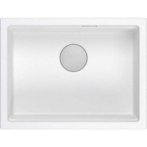 Chiuveta de bucatarie GraniteQ LOGAN 100 GraniteQ chiuveta alba ca zapada 59,5x45.1x21,5 cm 1 camera suspendata cu sifon manual din inox 132786282