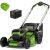 Greenworks 60V kefe nélküli motoros akkus fűnyíró, 51 cm-es készlet, töltő+1 4Ah akkumulátor (GD60LM51SPK4) 132786722