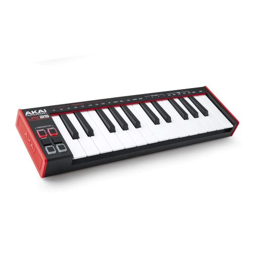 Angewinkelte Ansicht des AKAI LPK25 MKII Mini USB MIDI Keyboard Controller