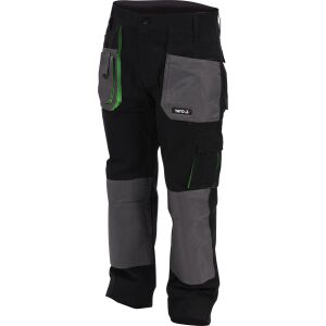 Pantaloni de lucru Yato XL - Pantaloni de construcții negri și gri, rezistenți - Pantaloni de lucru
