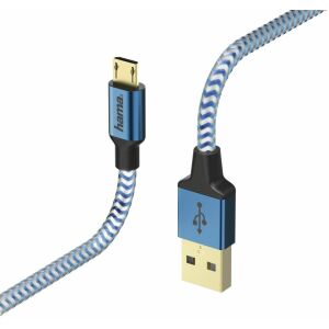 Hama micro USB Reflected 1.5m niebieski 132789650 - Kabel Lightning