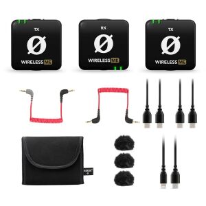 RODE Wireless ME Dual - Kompaktes drahtloses Mikrofonsystem mit Zweikanal-Aufnahmesendern (schwarz) 132789825 - Mikrofone