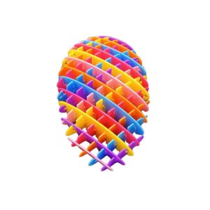 Prim-plan cu Regenbogenspielzeug jucărie senzorială curcubeu, jucărie flexibilă antistres de 10 cm - Minge antistres