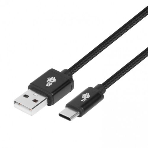 Kabel USB-A do USB-C TB zbliżenie, czarny pleciony przewód