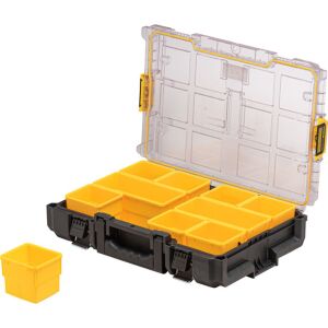 DeWalt TOUGHSYSTEM DS100 Organizer mit herausnehmbaren gelben Behältern und klarem Deckel - Dewalt