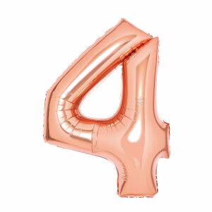 Balon foliowy cyfra 4 różowe złoto 51x66cm 9913219 132817338 - Bułka w powietrzu