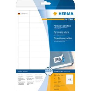 HERMA Etiketten A4 weiß 38,1x21,2 mm ablösb. Papier 1625 St. 132819698 - Schreibwaren für das Büro