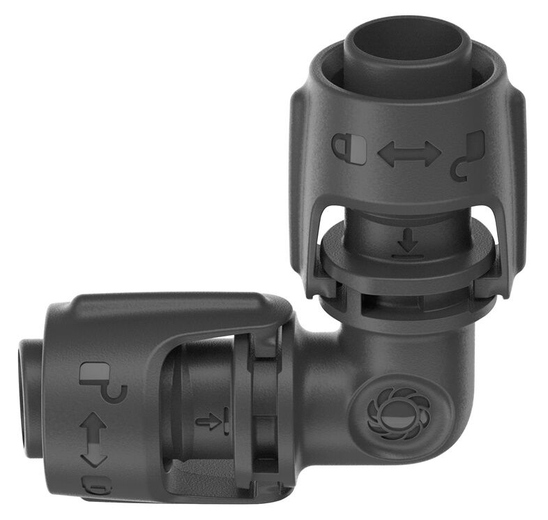 Micro-Drip-System L-Stück 13mm (1/2") (dunkelgrau, 2 Stück, Modell 2023)