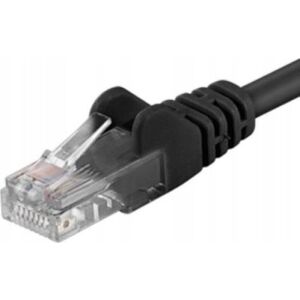 PremiumCord Patchcord UTP RJ45-RJ45 kábel, 6. kategória, 0.25 m, fekete, teljes réz, 26AWG 132828845 - PremiumCord
