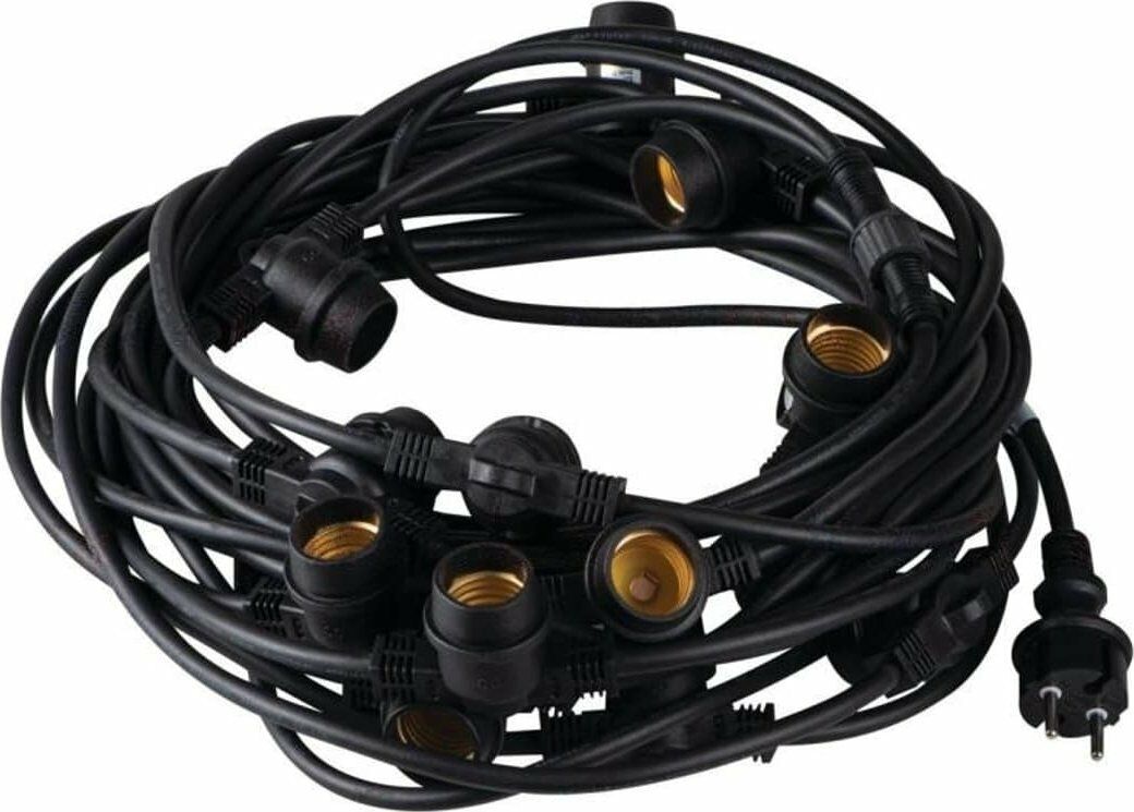 Ghirlandă cu lumină de grădină LED 15x E27 max.10W 15mb GRL 15M15E27-B IP44 negru 35758