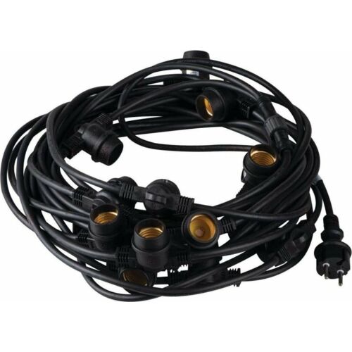 Ghirlandă cu lumină de grădină LED 15x E27 max.10W 15mb GRL 15M15E27-B IP44 negru 35758 132833556